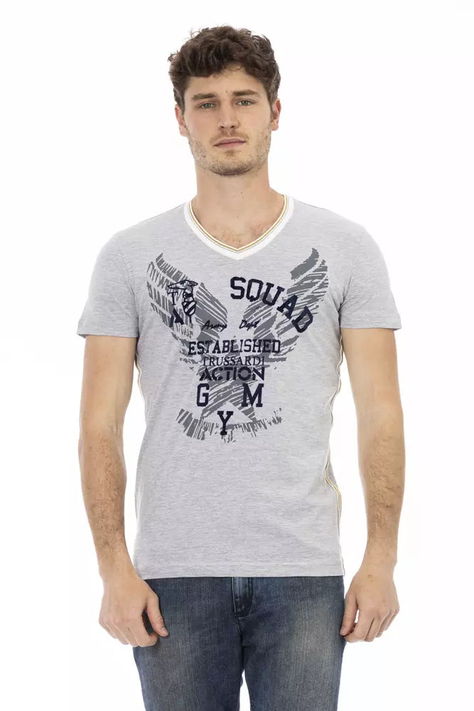 T-Shirt aus grauer Baumwolle