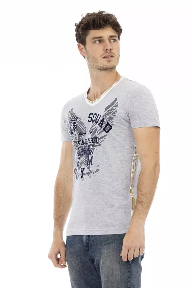 T-Shirt aus grauer Baumwolle