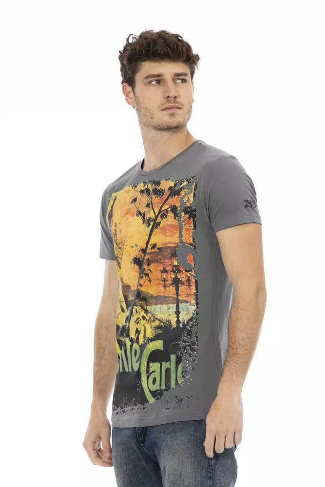 T-Shirt aus grauer Baumwolle