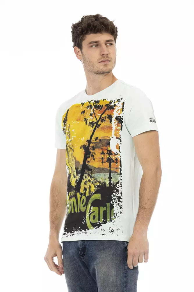 Hellblaues T-Shirt aus Baumwolle