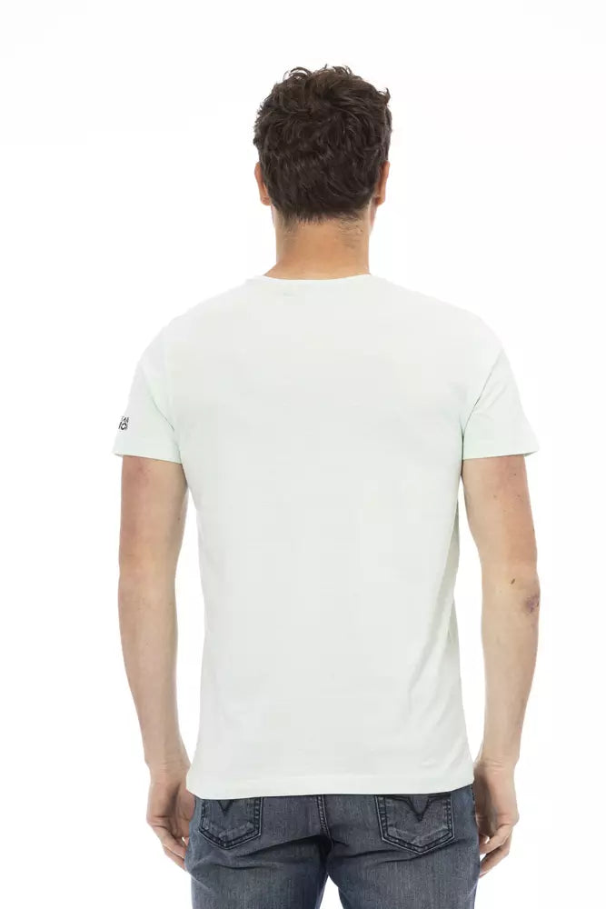 Hellblaues T-Shirt aus Baumwolle