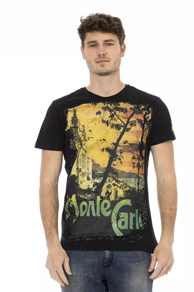 Schwarzes T-Shirt aus Baumwolle