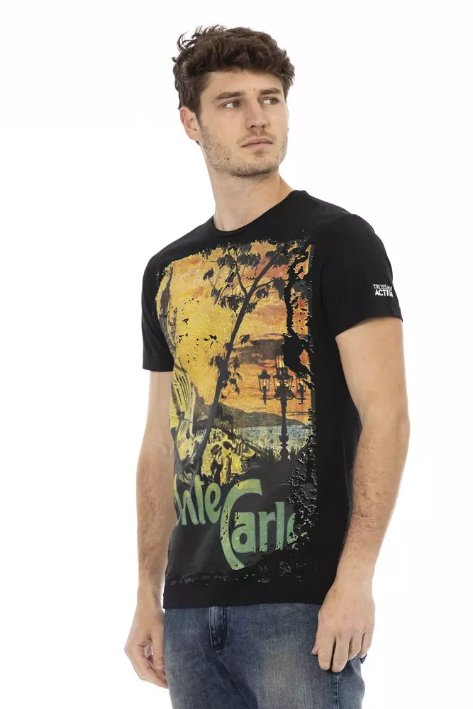 Schwarzes T-Shirt aus Baumwolle