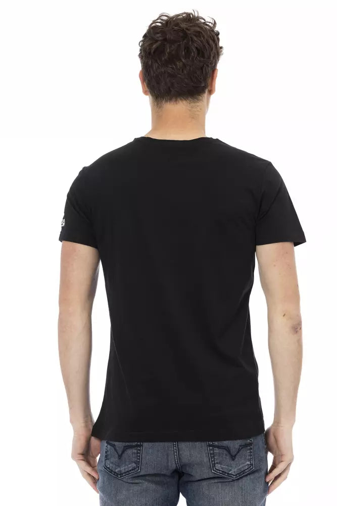 Schwarzes T-Shirt aus Baumwolle