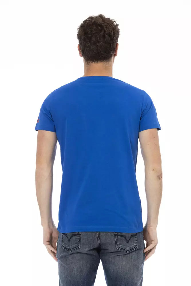 T-Shirt aus blauer Baumwolle