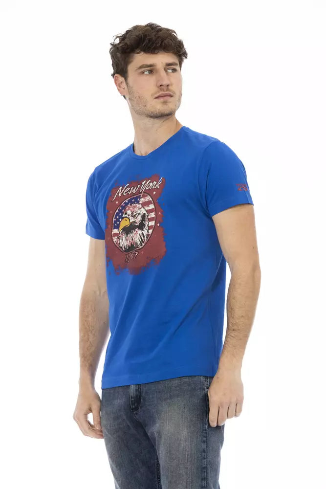 T-Shirt aus blauer Baumwolle