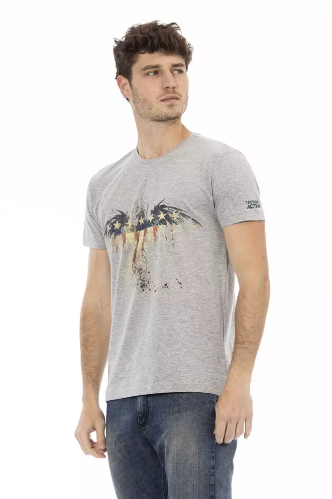 T-Shirt aus grauer Baumwolle