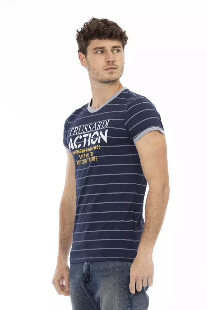 T-Shirt aus blauer Baumwolle