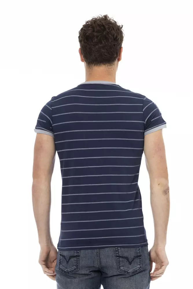 T-Shirt aus blauer Baumwolle