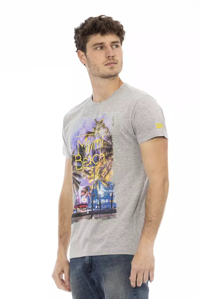 T-Shirt aus grauer Baumwolle