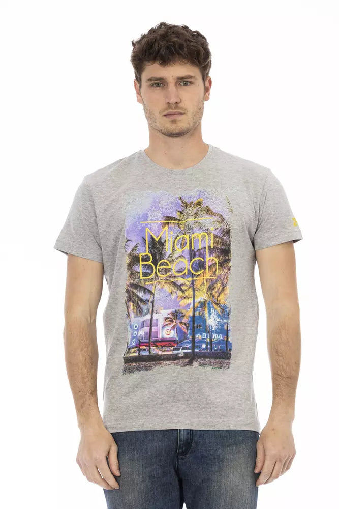 T-Shirt aus grauer Baumwolle