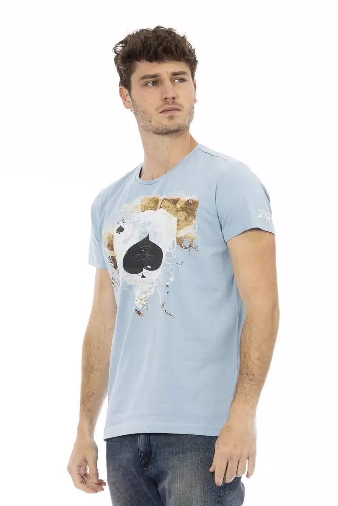 Hellblaues T-Shirt aus Baumwolle