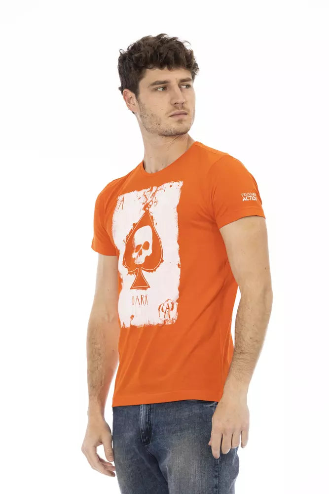 Orangefarbenes T-Shirt aus Baumwolle