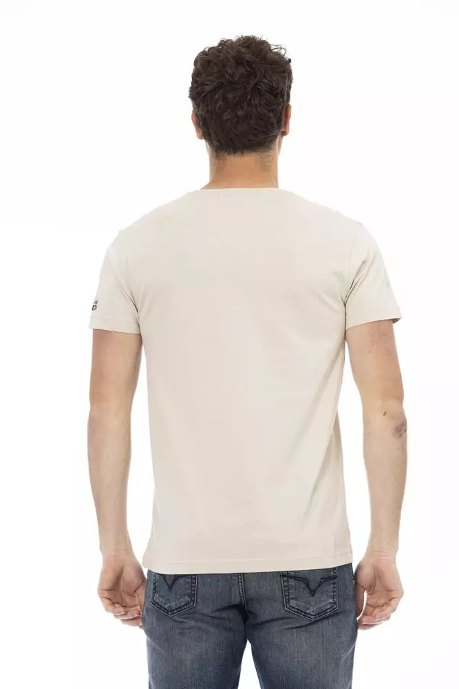 T-Shirt aus beiger Baumwolle
