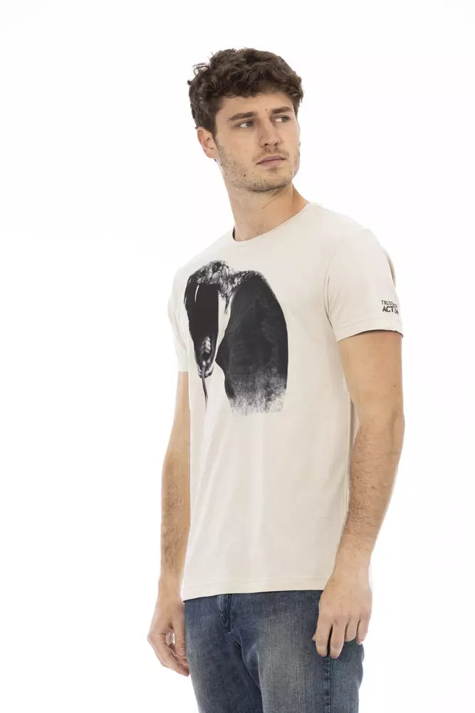 T-Shirt aus beiger Baumwolle
