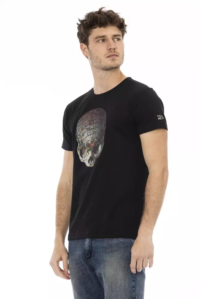 Schwarzes T-Shirt aus Baumwolle