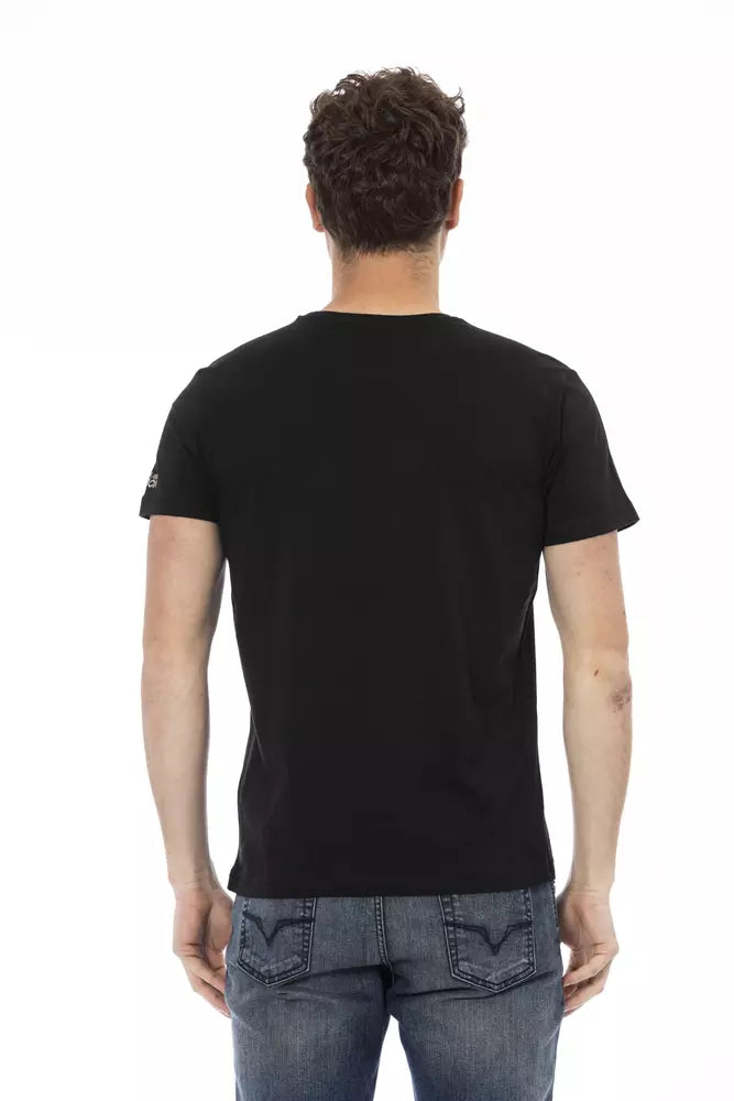 Schwarzes T-Shirt aus Baumwolle