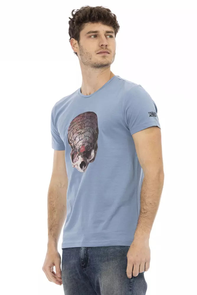 Hellblaues T-Shirt aus Baumwolle