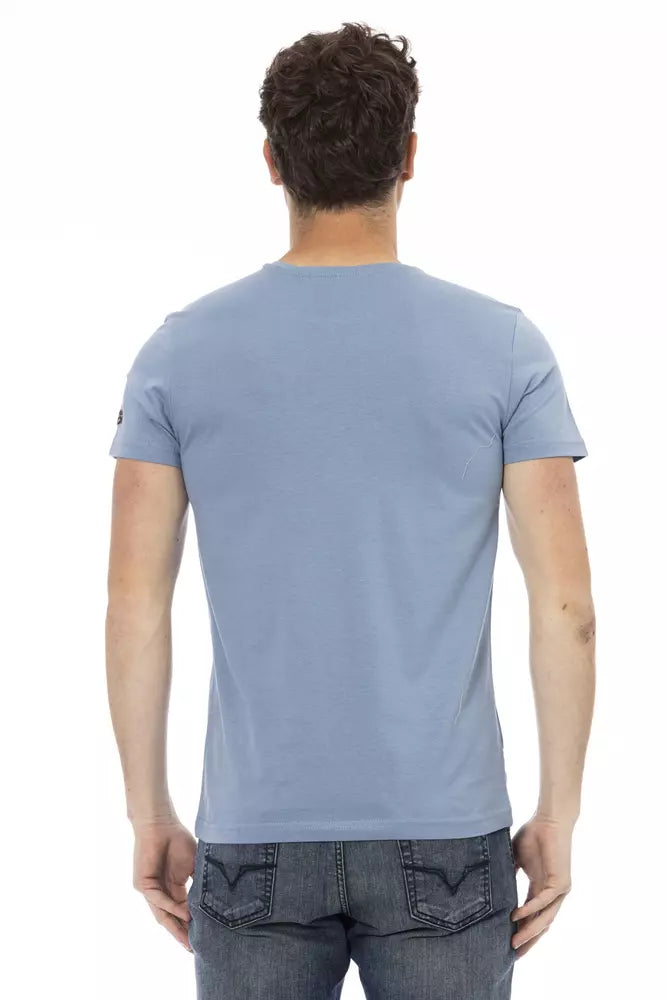 Hellblaues T-Shirt aus Baumwolle