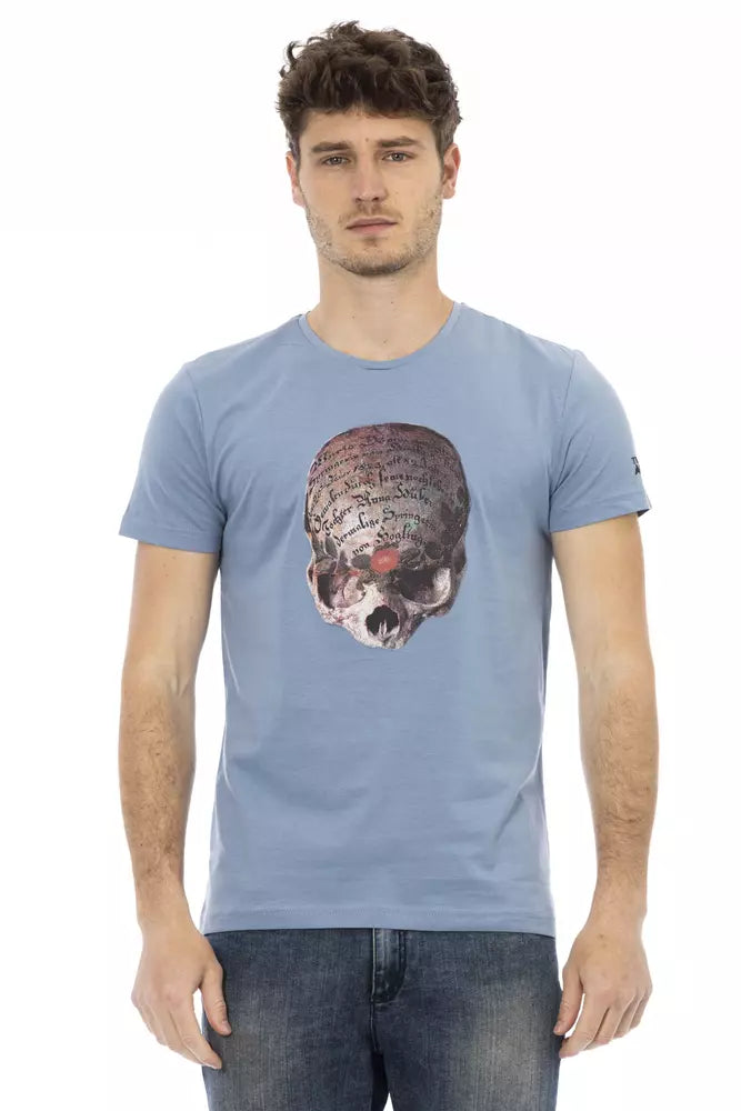 Hellblaues T-Shirt aus Baumwolle