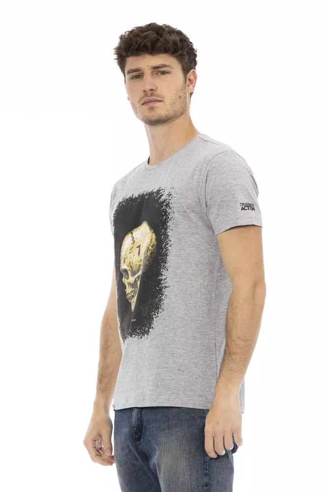 T-Shirt aus grauer Baumwolle