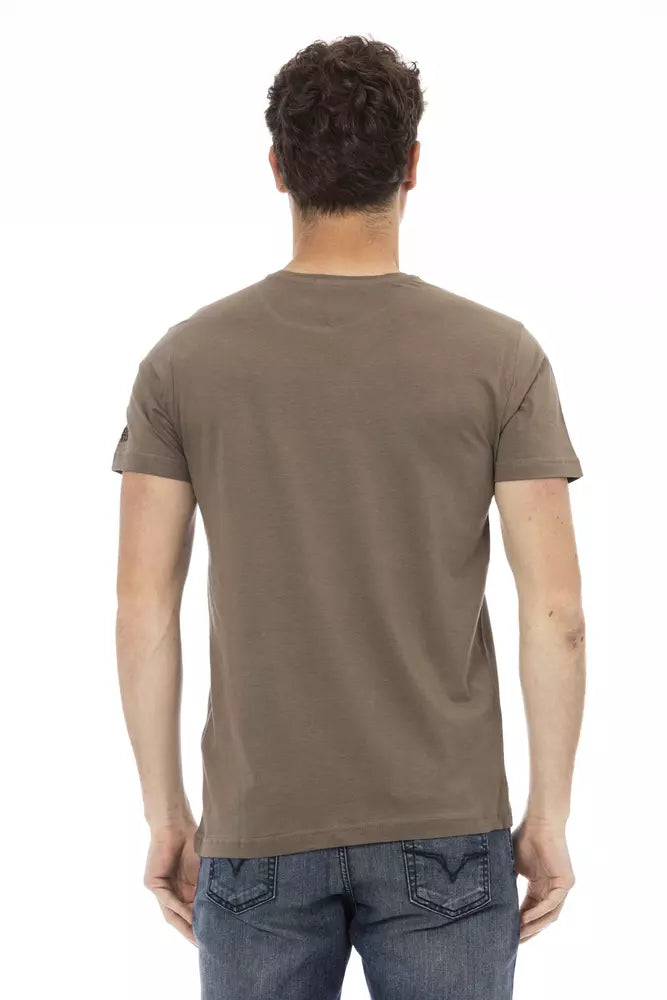 T-Shirt aus brauner Baumwolle