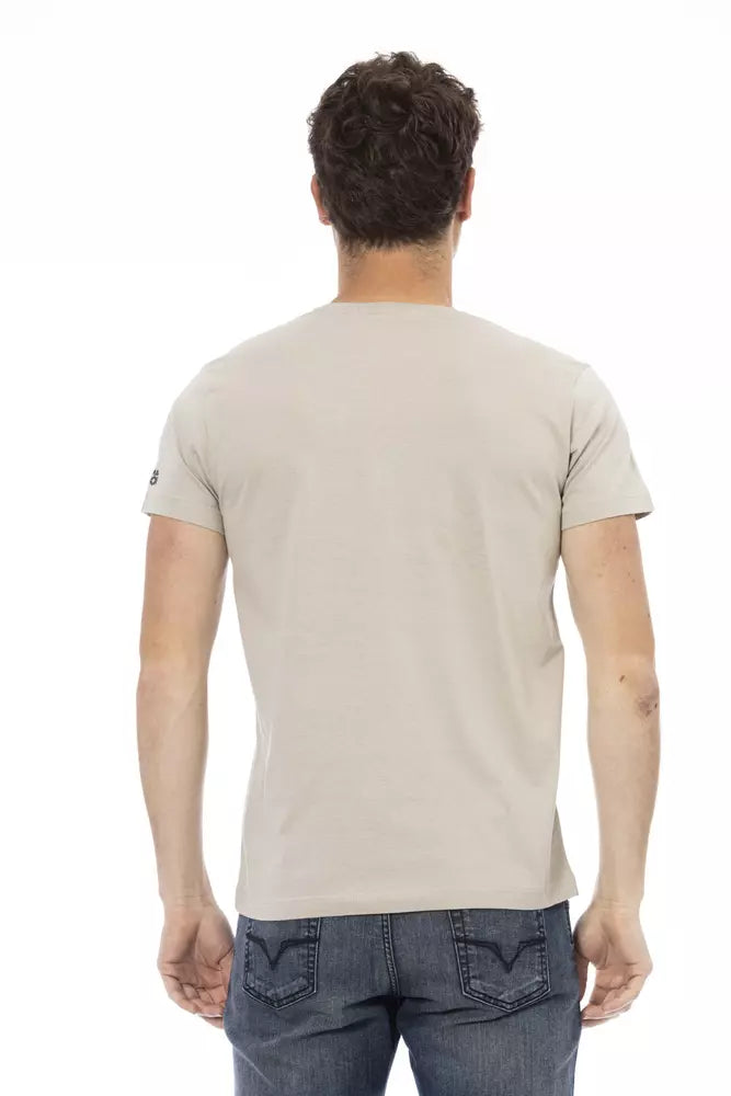 T-Shirt aus beiger Baumwolle