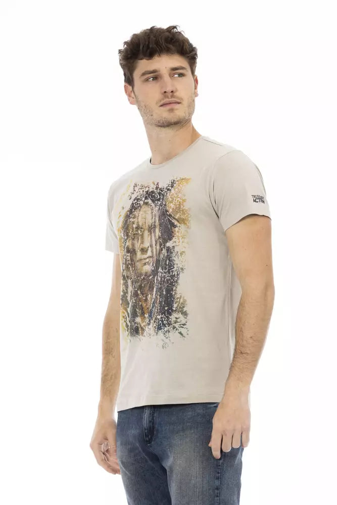 T-Shirt aus beiger Baumwolle