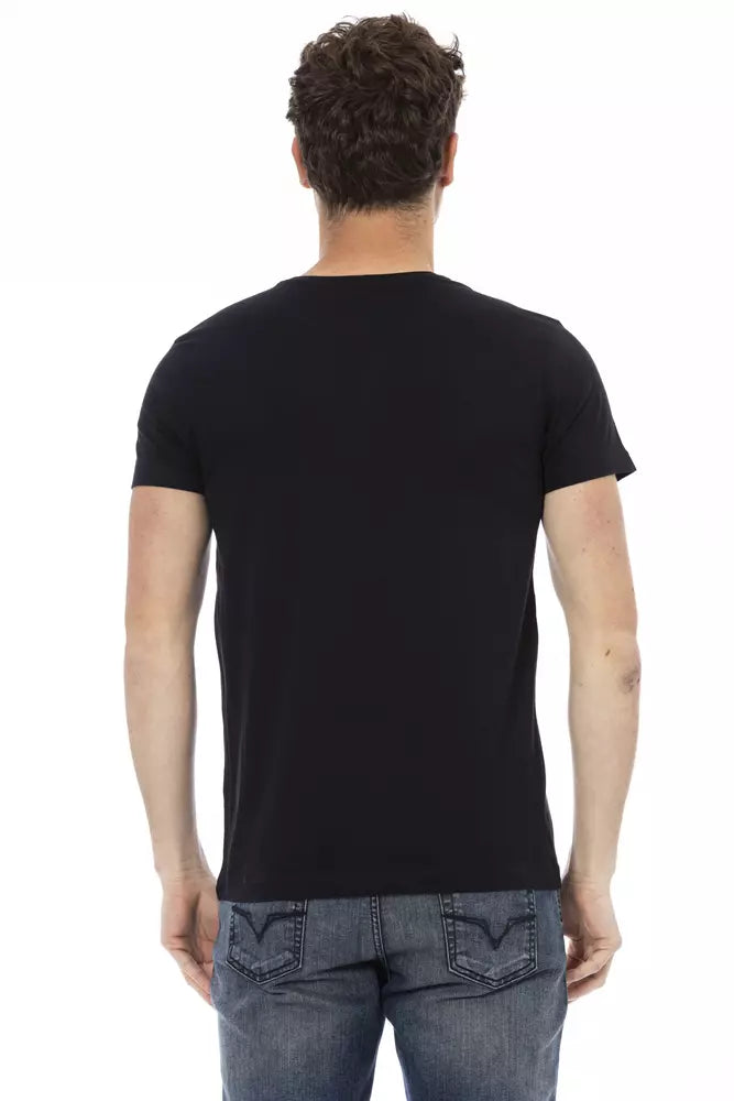 Schwarzes T-Shirt aus Baumwolle