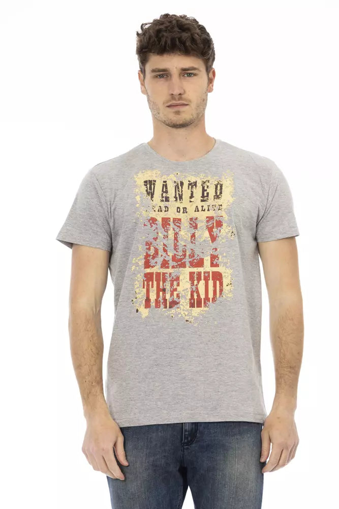 T-Shirt aus grauer Baumwolle