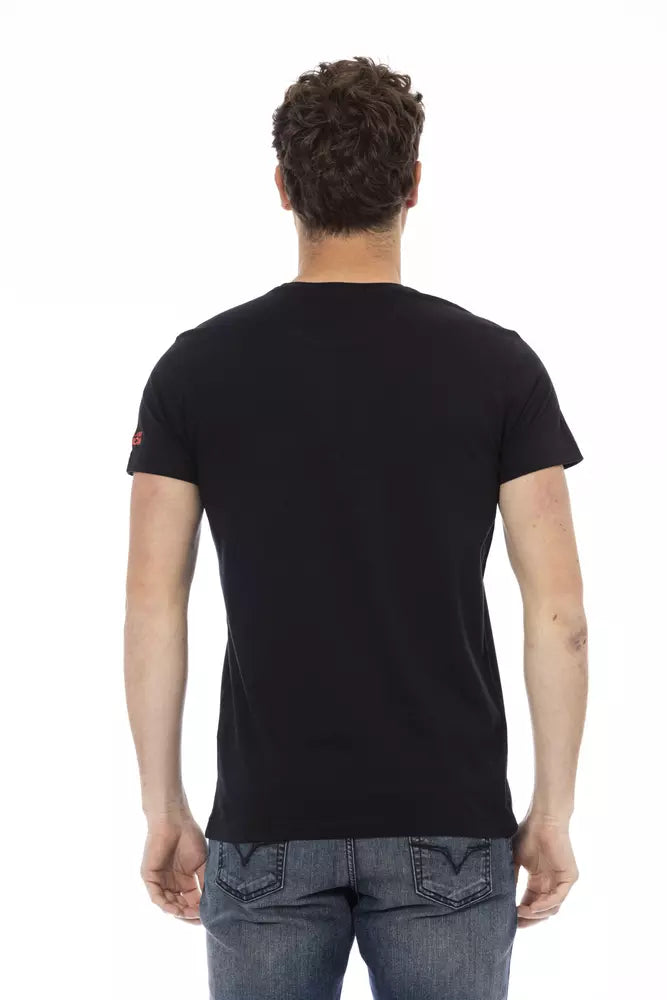 Schwarzes T-Shirt aus Baumwolle