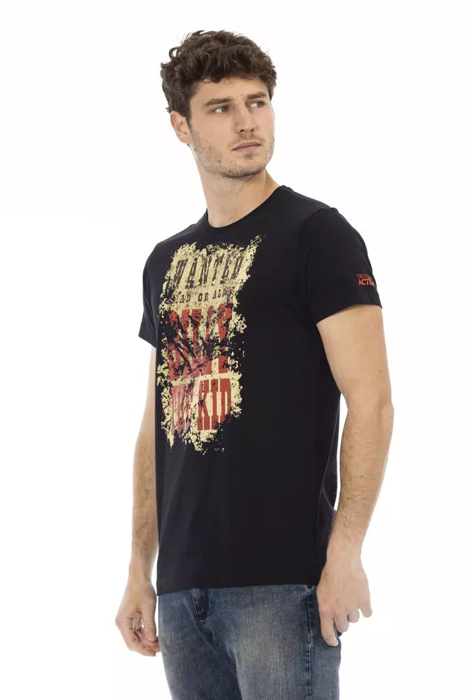 Schwarzes T-Shirt aus Baumwolle