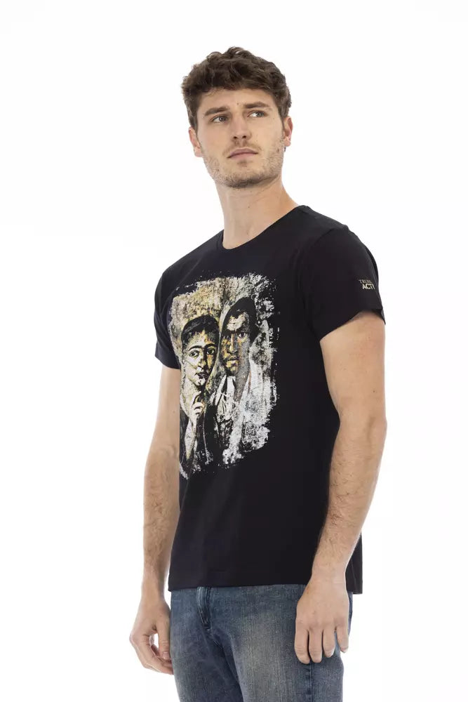 Schwarzes T-Shirt aus Baumwolle