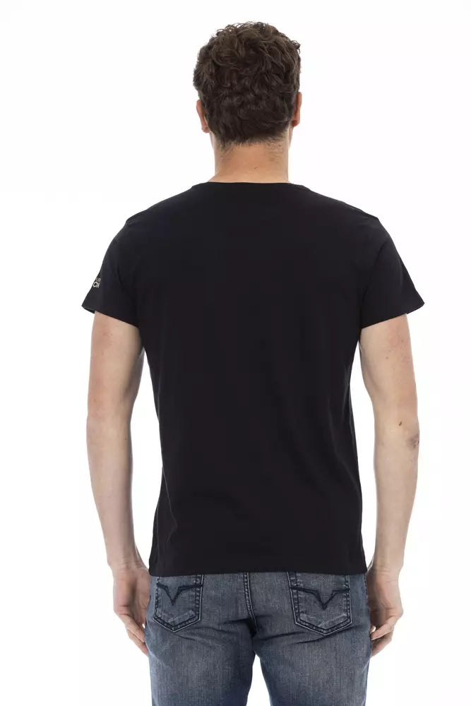 Schwarzes T-Shirt aus Baumwolle