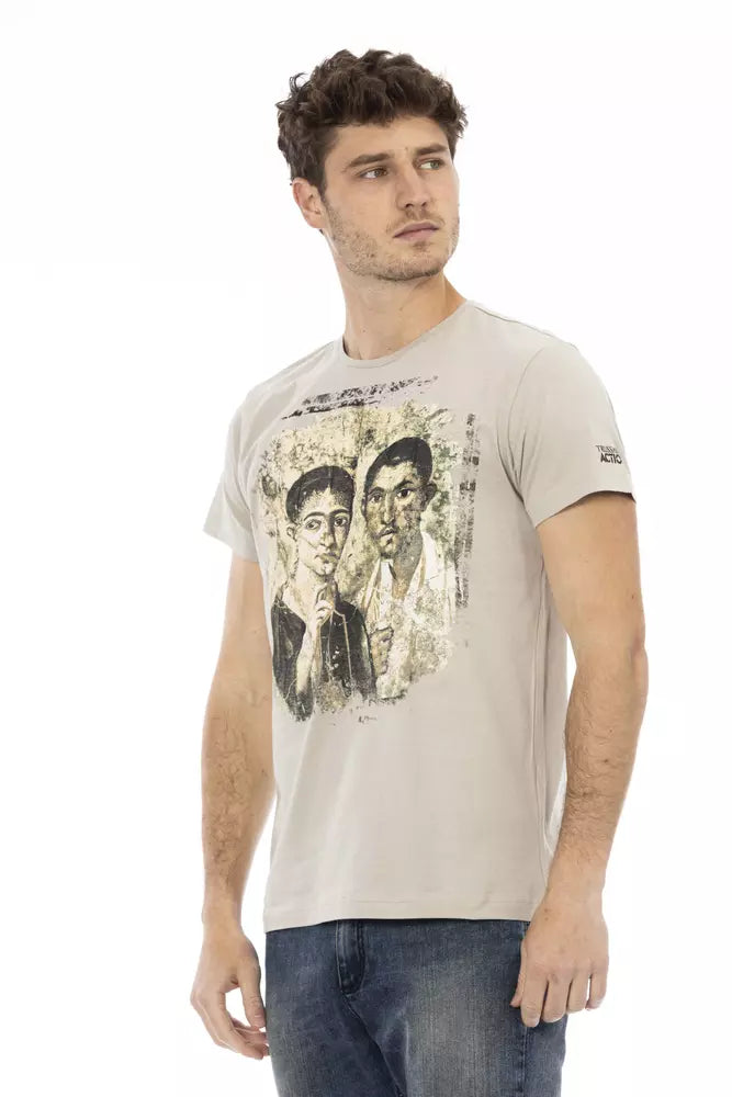 T-Shirt aus beiger Baumwolle