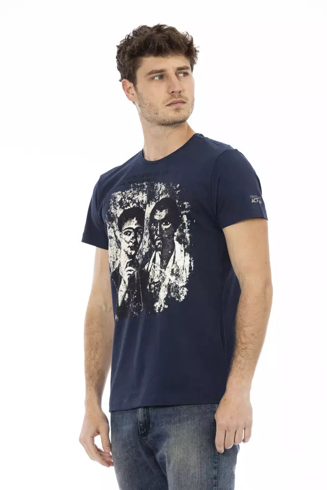 T-Shirt aus blauer Baumwolle