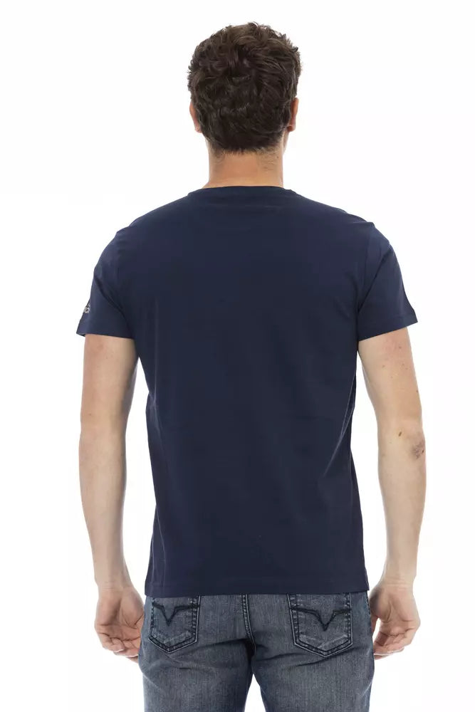 T-Shirt aus blauer Baumwolle