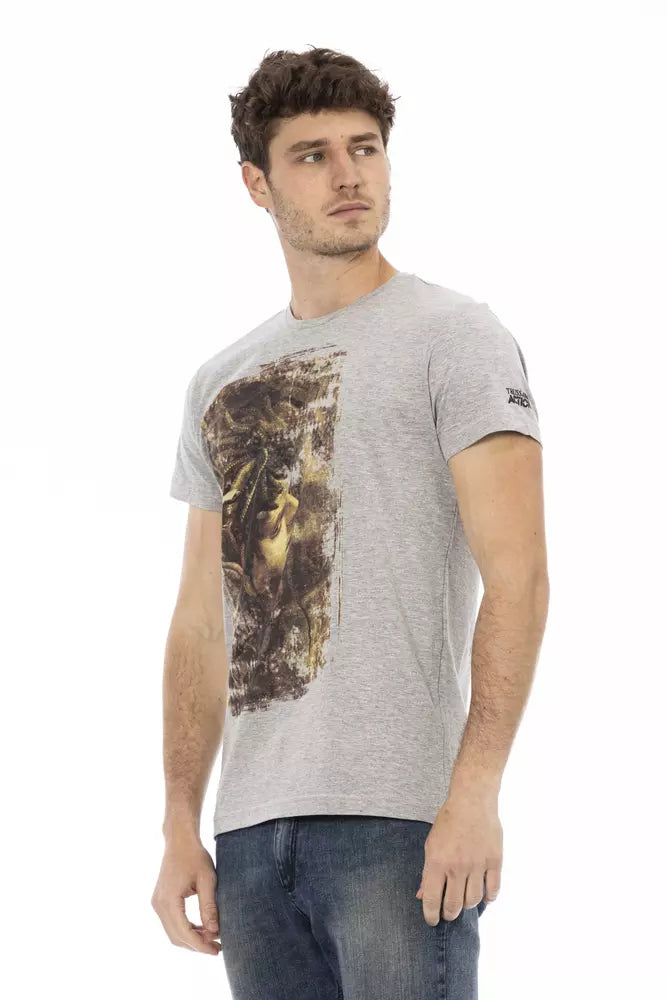 T-Shirt aus grauer Baumwolle