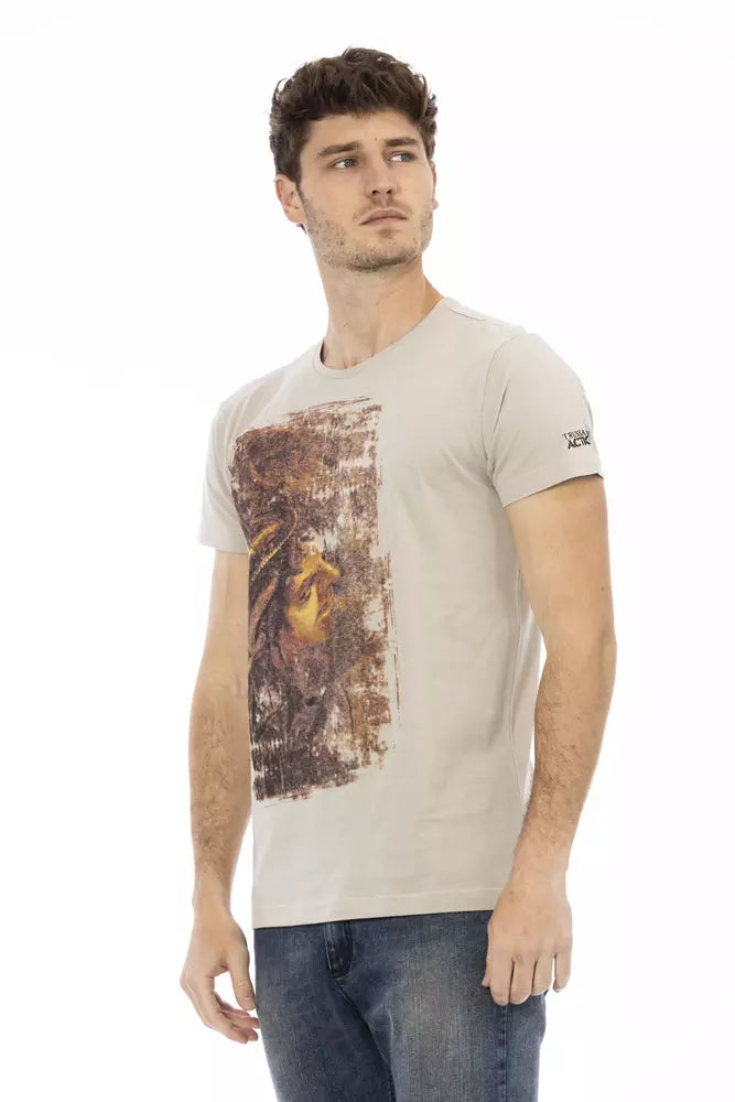 T-Shirt aus beiger Baumwolle
