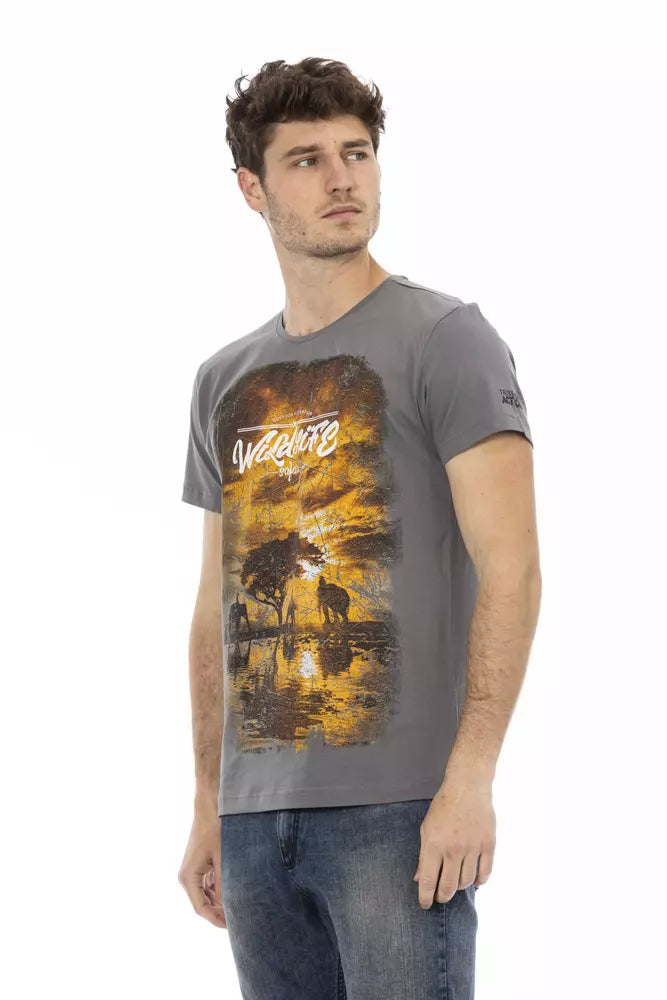 T-Shirt aus grauer Baumwolle