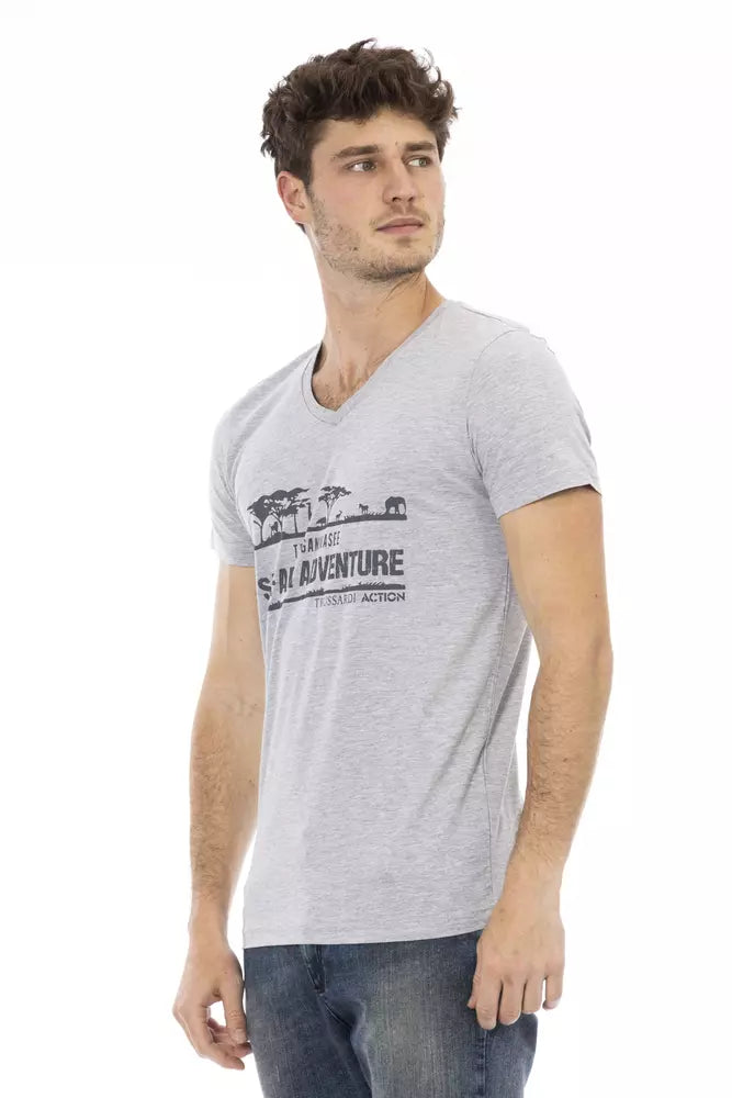 T-Shirt aus grauer Baumwolle