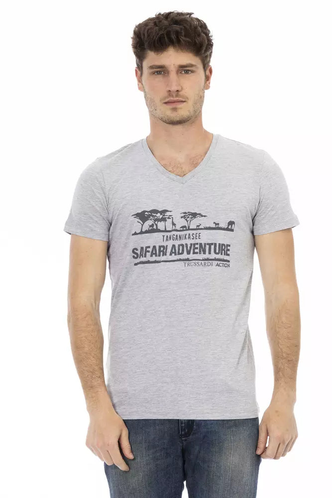 T-Shirt aus grauer Baumwolle