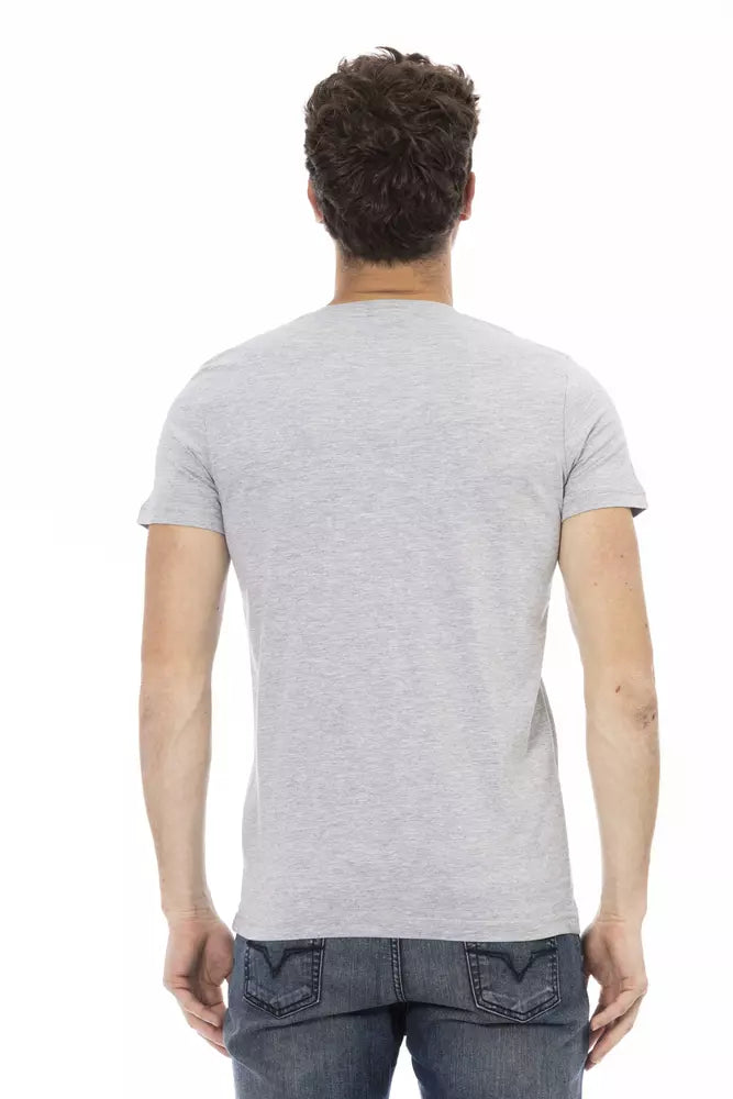 T-Shirt aus grauer Baumwolle
