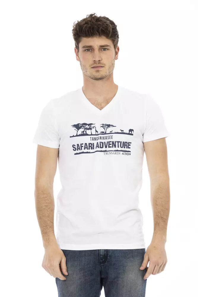 T-Shirt aus weißer Baumwolle