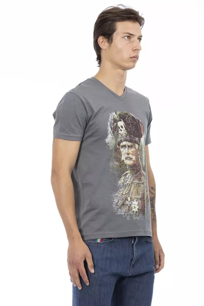 T-Shirt aus grauer Baumwolle