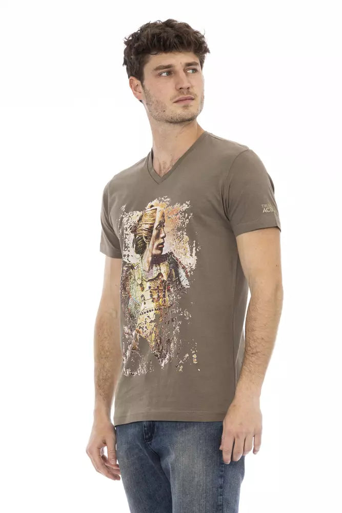 T-Shirt aus brauner Baumwolle