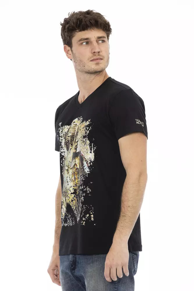 Schwarzes T-Shirt aus Baumwolle
