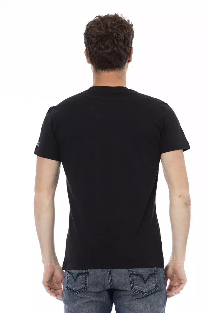 Schwarzes T-Shirt aus Baumwolle