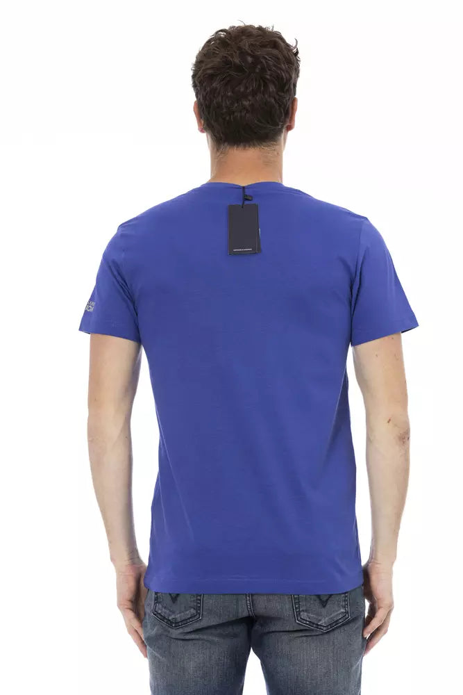 T-Shirt aus blauer Baumwolle