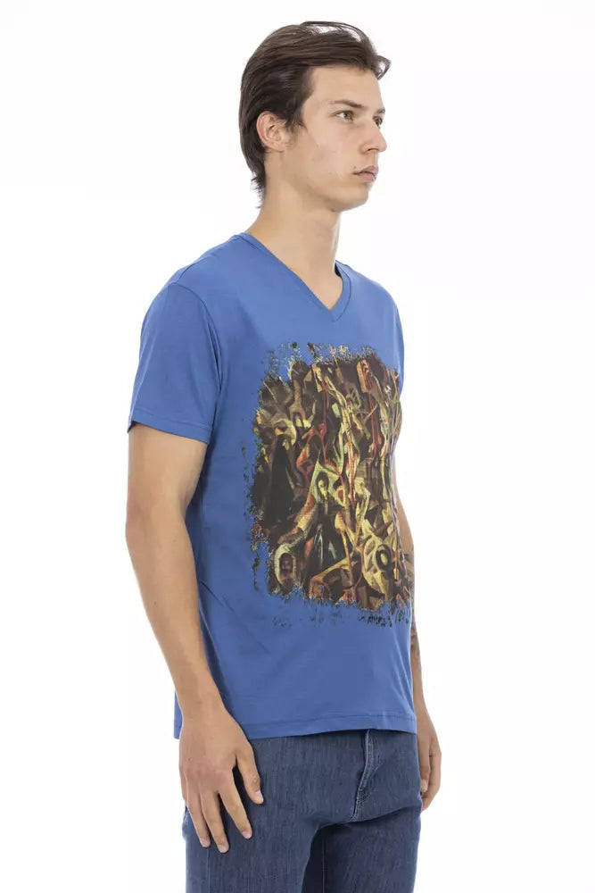 T-Shirt aus blauer Baumwolle